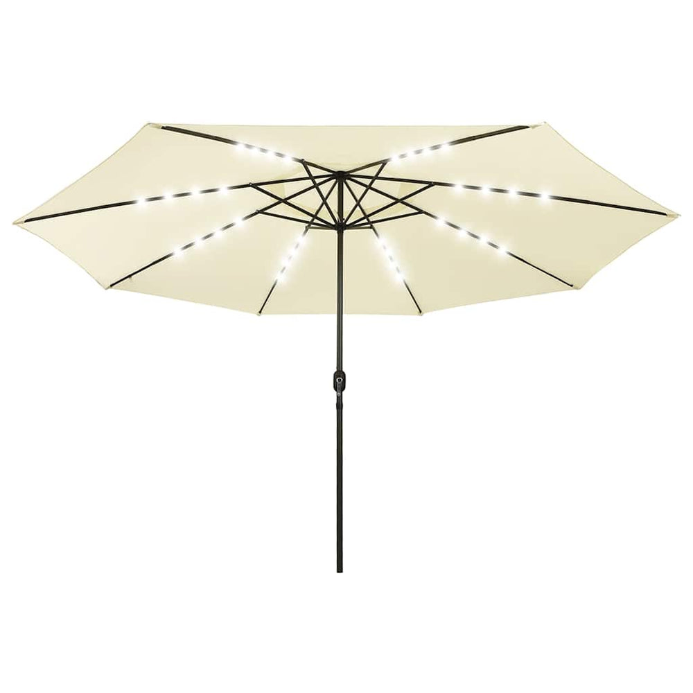 vidaXL Parasol avec éclairage LED 400 cm Blanc sable