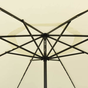 Sonnenschirm mit LED-Beleuchtung 400 cm Sandweiß