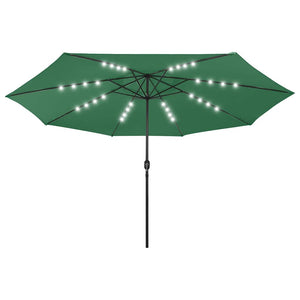 Sonnenschirm mit LED-Beleuchtung 400 cm Grün