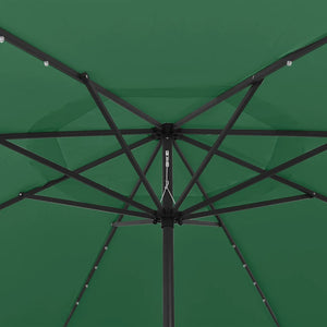 Sonnenschirm mit LED-Beleuchtung 400 cm Grün