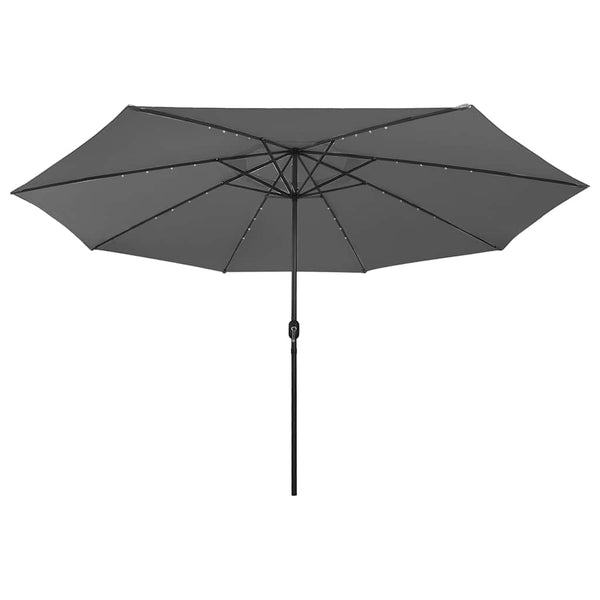 Sonnenschirm mit LED-Beleuchtung 400 cm Anthrazit