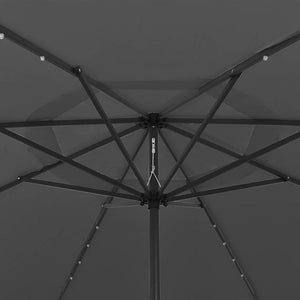 Sonnenschirm mit LED-Beleuchtung 400 cm Anthrazit