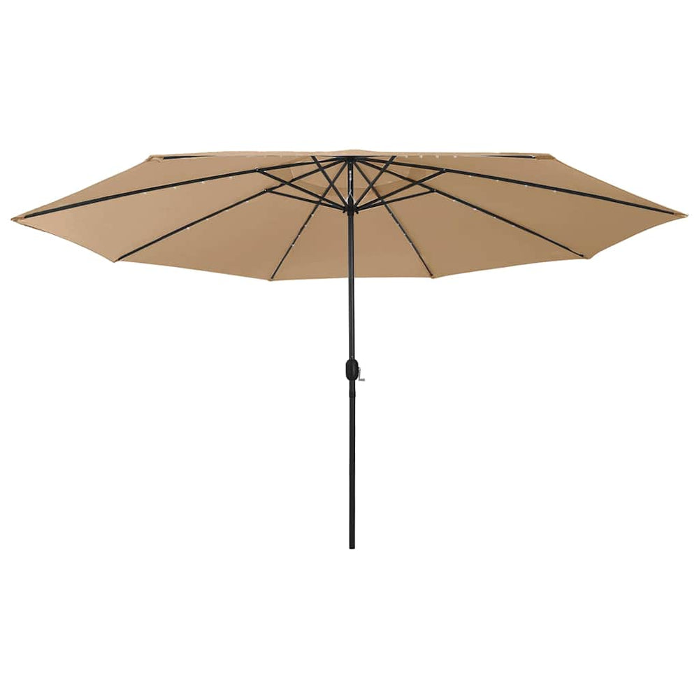 vidaXL Parasol déporté avec lumières LED 400 cm Taupe