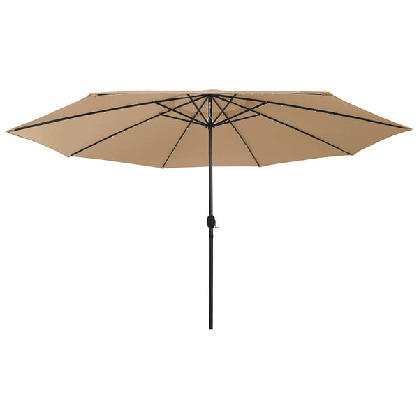 Sonnenschirm mit LED-Beleuchtung 400 cm Taupe