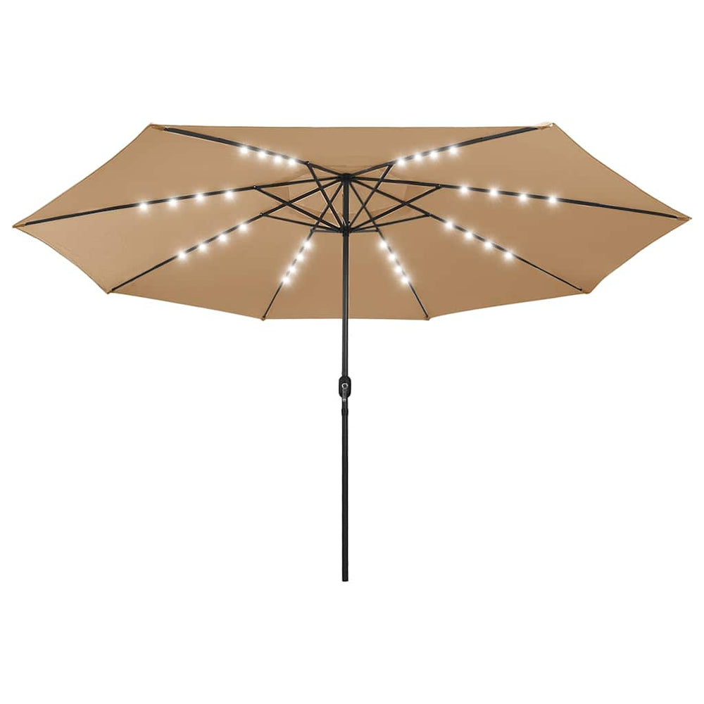 vidaXL Parasol déporté avec lumières LED 400 cm Taupe