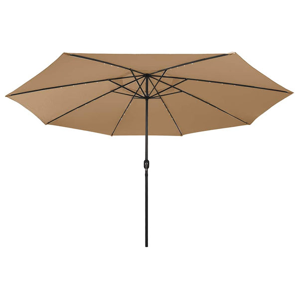 Sonnenschirm mit LED-Beleuchtung 400 cm Taupe