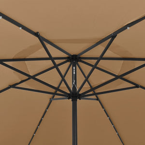 Sonnenschirm mit LED-Beleuchtung 400 cm Taupe