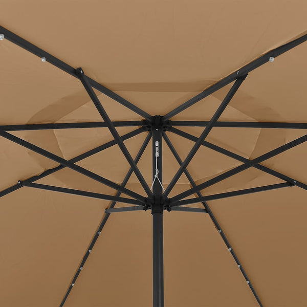 Sonnenschirm mit LED-Beleuchtung 400 cm Taupe