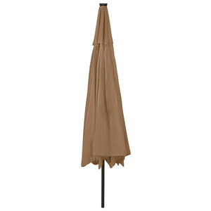 Sonnenschirm mit LED-Beleuchtung 400 cm Taupe