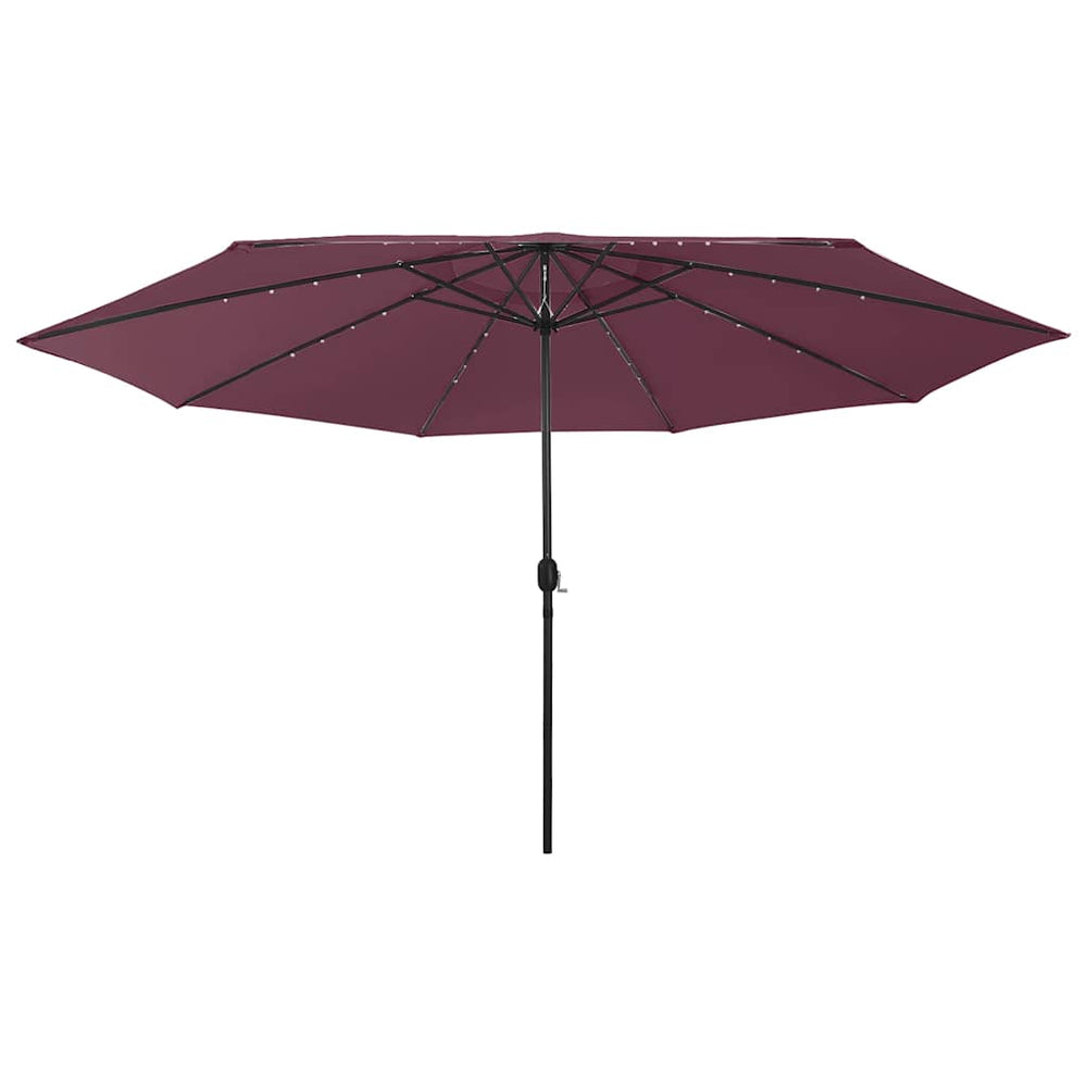 vidaXL Parasol à LED 400 cm bordeaux