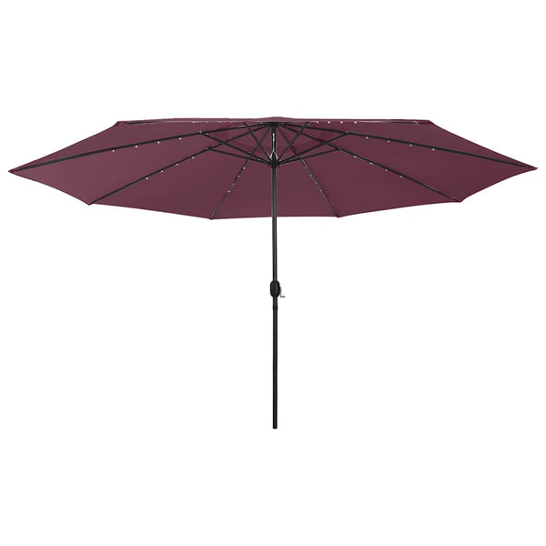Sonnenschirm mit LED-Beleuchtung 400 cm Bordeaux