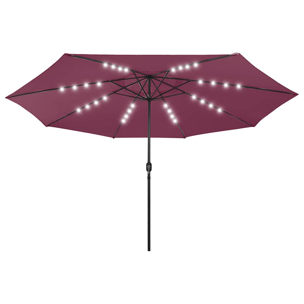 vidaXL Parasol à LED 400 cm bordeaux