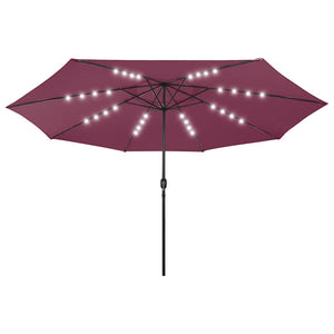 Sonnenschirm mit LED-Beleuchtung 400 cm Bordeaux