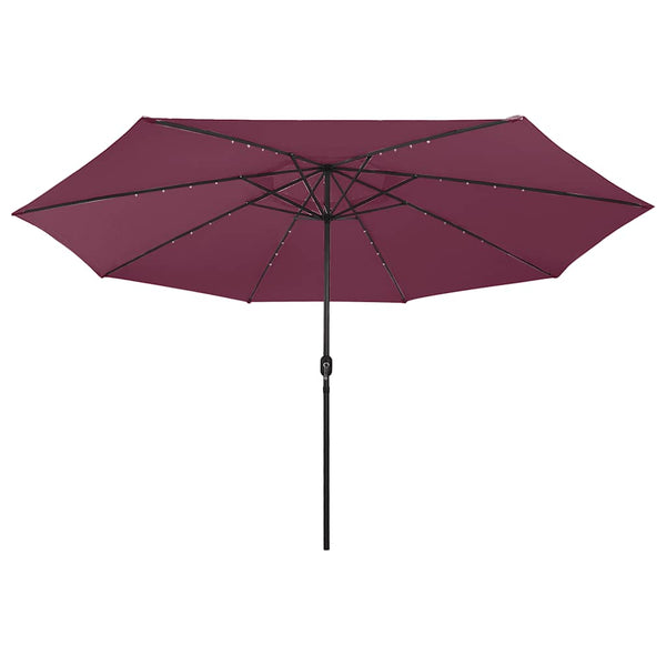 Sonnenschirm mit LED-Beleuchtung 400 cm Bordeaux