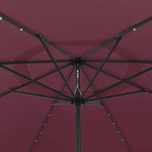Sonnenschirm mit LED-Beleuchtung 400 cm Bordeaux