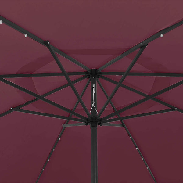 Sonnenschirm mit LED-Beleuchtung 400 cm Bordeaux