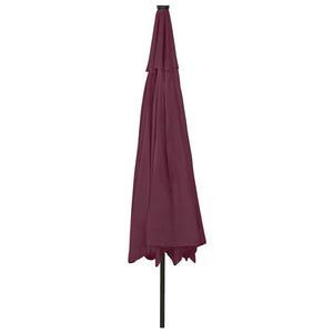 Sonnenschirm mit LED-Beleuchtung 400 cm Bordeaux