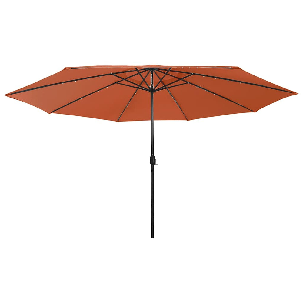 vidaXL Parasol avec éclairage LED 400 cm Terre Cuite