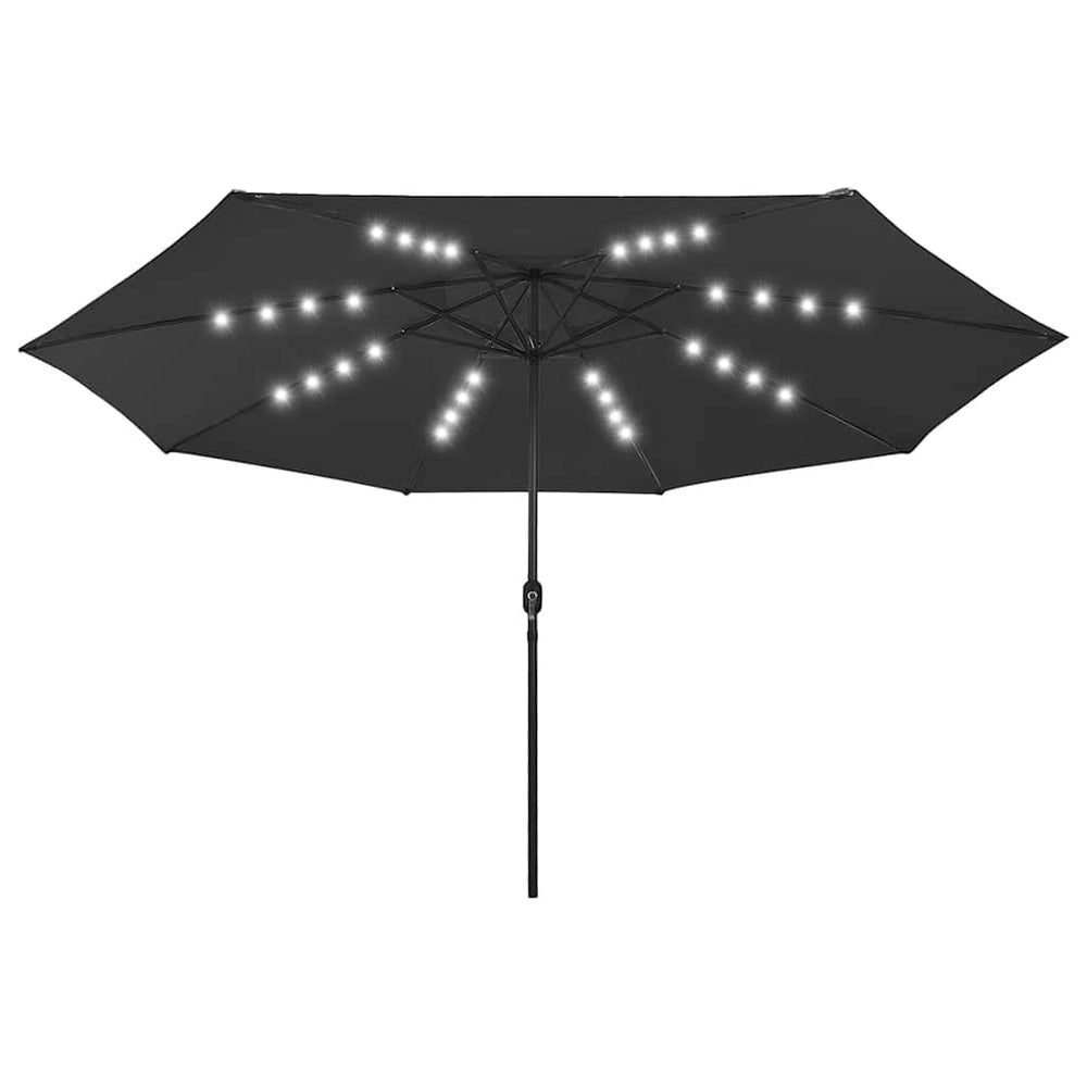 vidaXL Parasol avec lumières LED 400 cm Noir