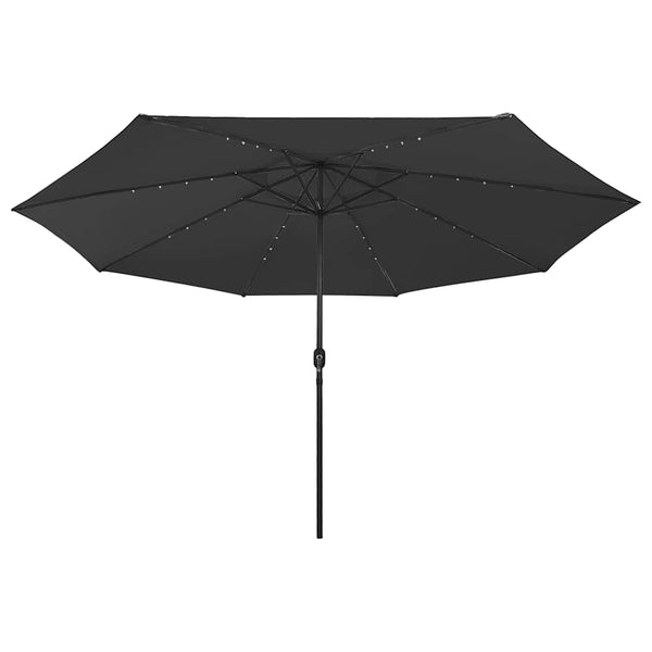 Sonnenschirm mit LED-Beleuchtung 400 cm Schwarz