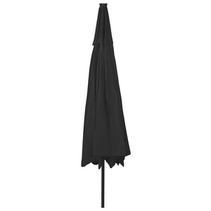 Sonnenschirm mit LED-Beleuchtung 400 cm Schwarz