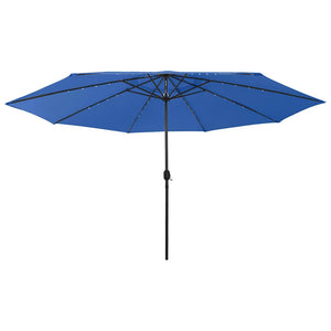 Sonnenschirm mit LED-Beleuchtung 400 cm Azurblau