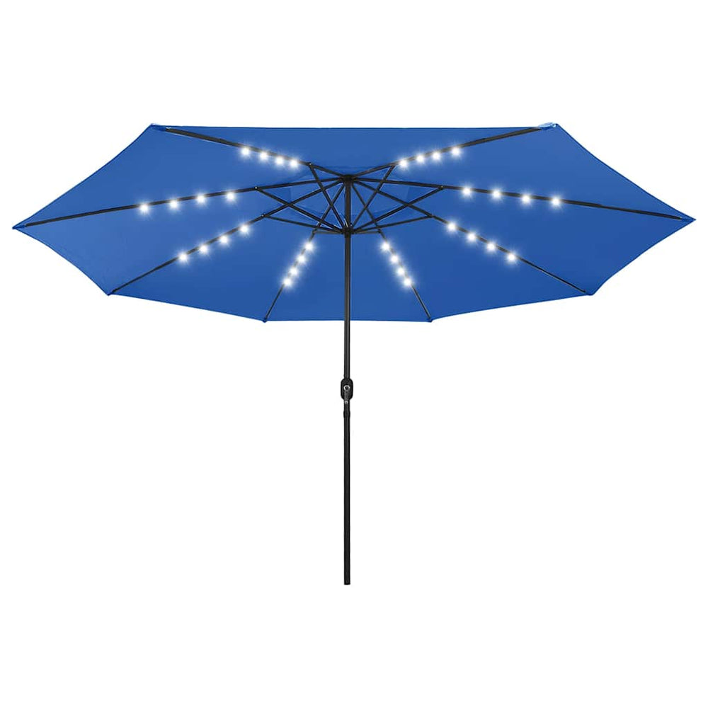 vidaXL Parasol avec LED 400 cm Bleu azur