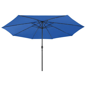 Sonnenschirm mit LED-Beleuchtung 400 cm Azurblau
