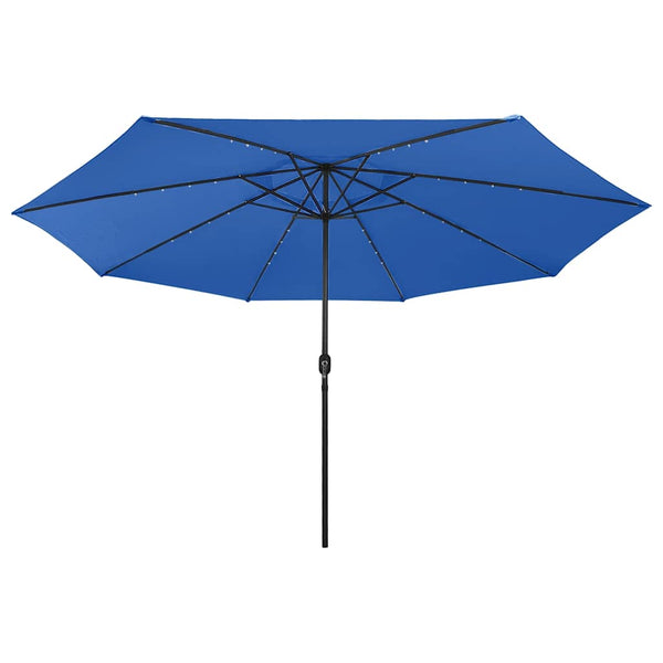 Sonnenschirm mit LED-Beleuchtung 400 cm Azurblau