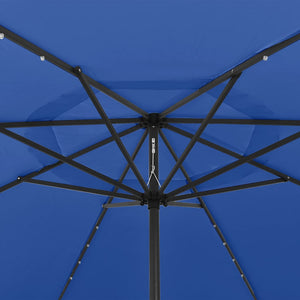 Sonnenschirm mit LED-Beleuchtung 400 cm Azurblau
