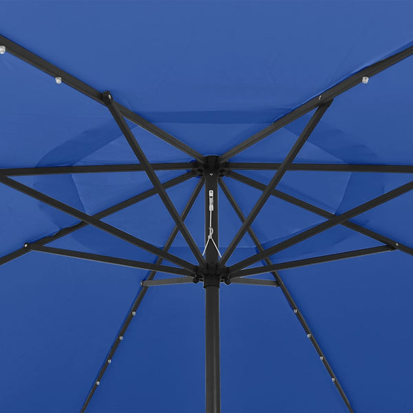 Sonnenschirm mit LED-Beleuchtung 400 cm Azurblau