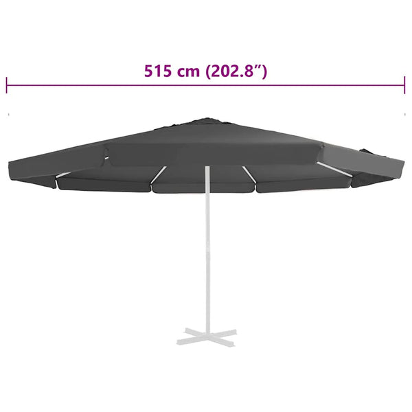 Ersatzbezug für Sonnenschirm Anthrazit 515 cm