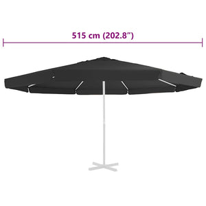 Ersatzbezug für Sonnenschirm Schwarz 515 cm