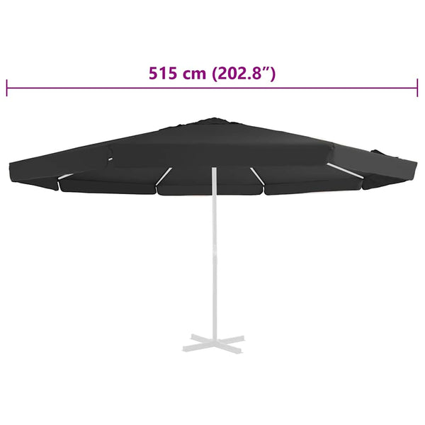 Ersatzbezug für Sonnenschirm Schwarz 515 cm