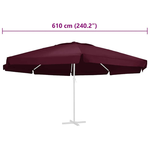 Ersatzbezug für Sonnenschirm Bordeauxrot 610 cm
