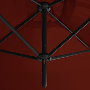 Doppel-Sonnenschirm mit Stahl-Mast 600x300 cm Terrakotta