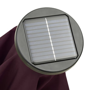 Sonnenschirm mit LED-Beleuchtung Bordeauxrot 200x211 cm Alu