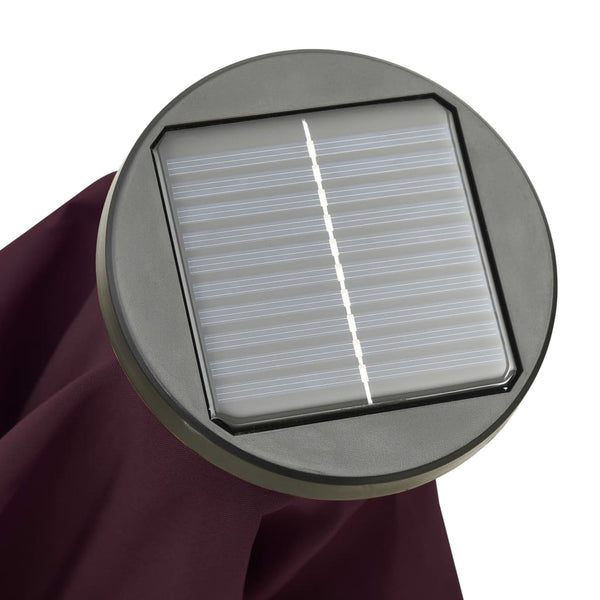 Sonnenschirm mit LED-Beleuchtung Bordeauxrot 200x211 cm Alu