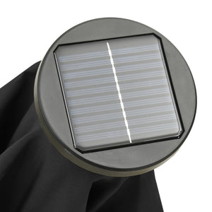 Sonnenschirm mit LED-Beleuchtung Schwarz 200x211 cm Alu