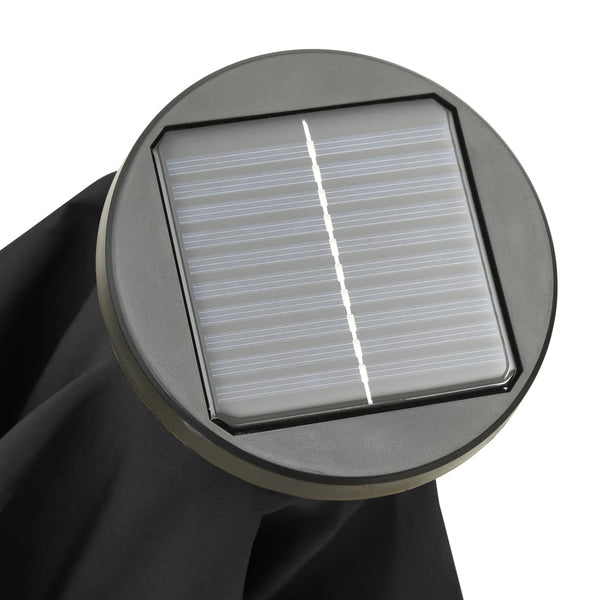 Sonnenschirm mit LED-Beleuchtung Schwarz 200x211 cm Alu