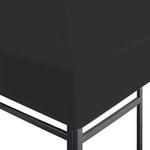 Pavillondach 270 g/m² 4x3 m Schwarz