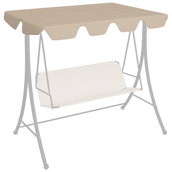 vidaXL Toit de rechange pour balancelle Beige 188/168x145/110 cm