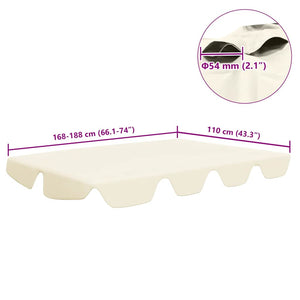 Ersatzdach für Hollywoodschaukel Creme 188/168x145/110 cm
