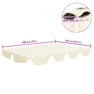 Ersatzdach für Hollywoodschaukel Creme 188/168x145/110 cm