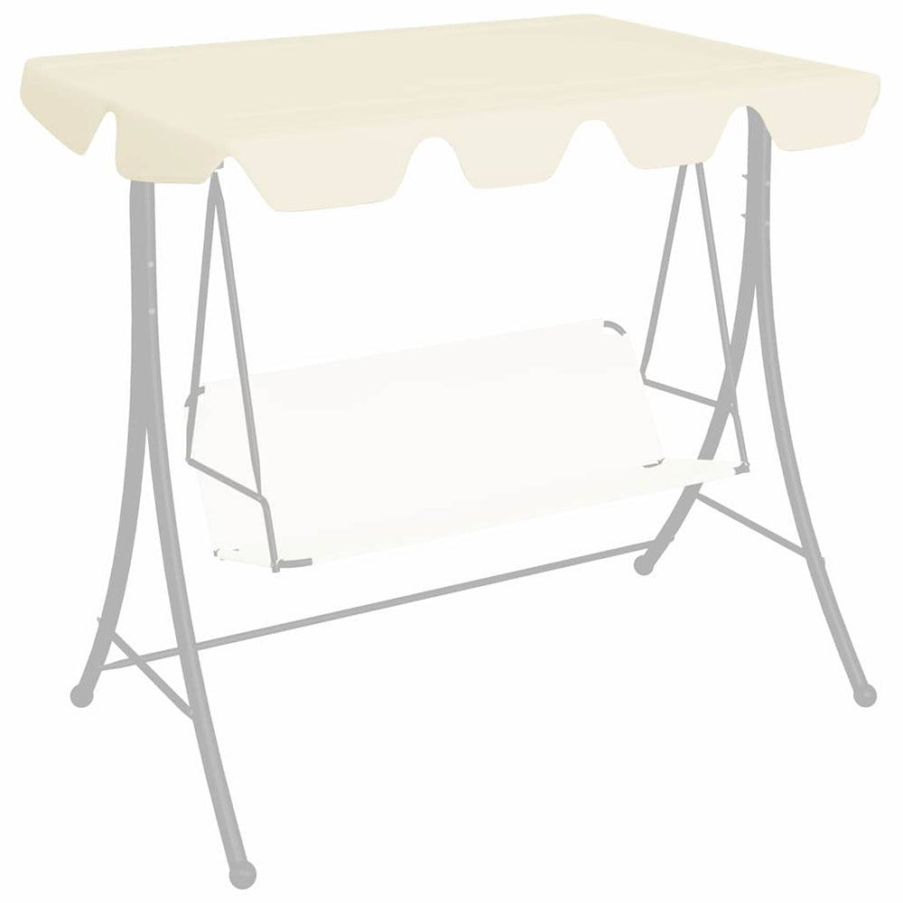 vidaXL Toit de rechange pour balancelle Crème 188/168x145/110 cm