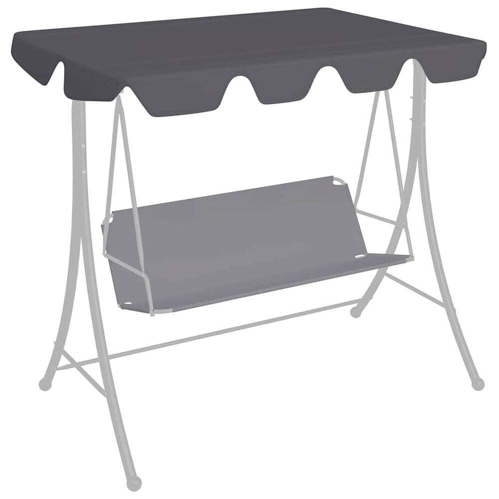 vidaXL Toit de rechange pour balancelle anthracite 188/168x145/110 cm