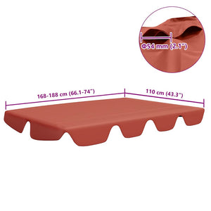 vidaXL Toit de rechange pour balancelle Terracotta 188/168x145/110 cm