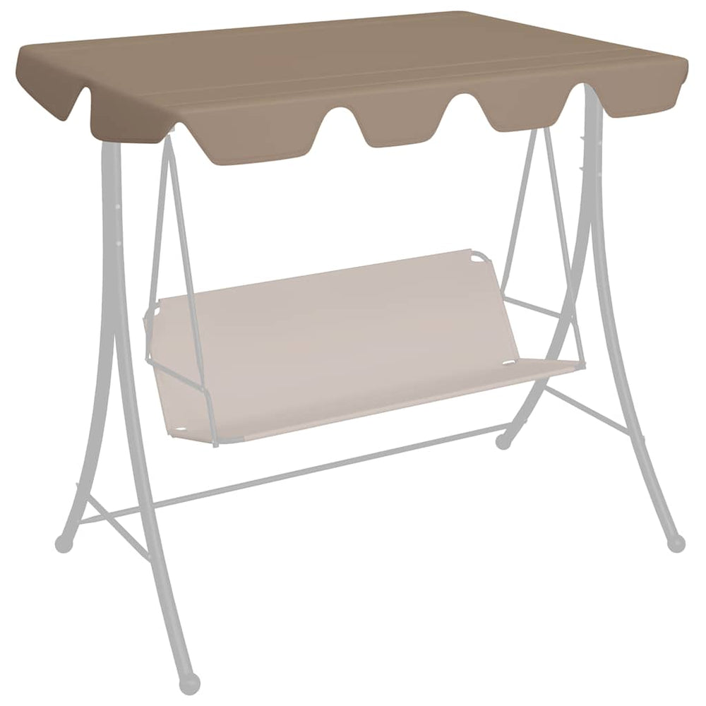 vidaXL Toit de rechange pour balancelle Taupe 188/168x145/110 cm