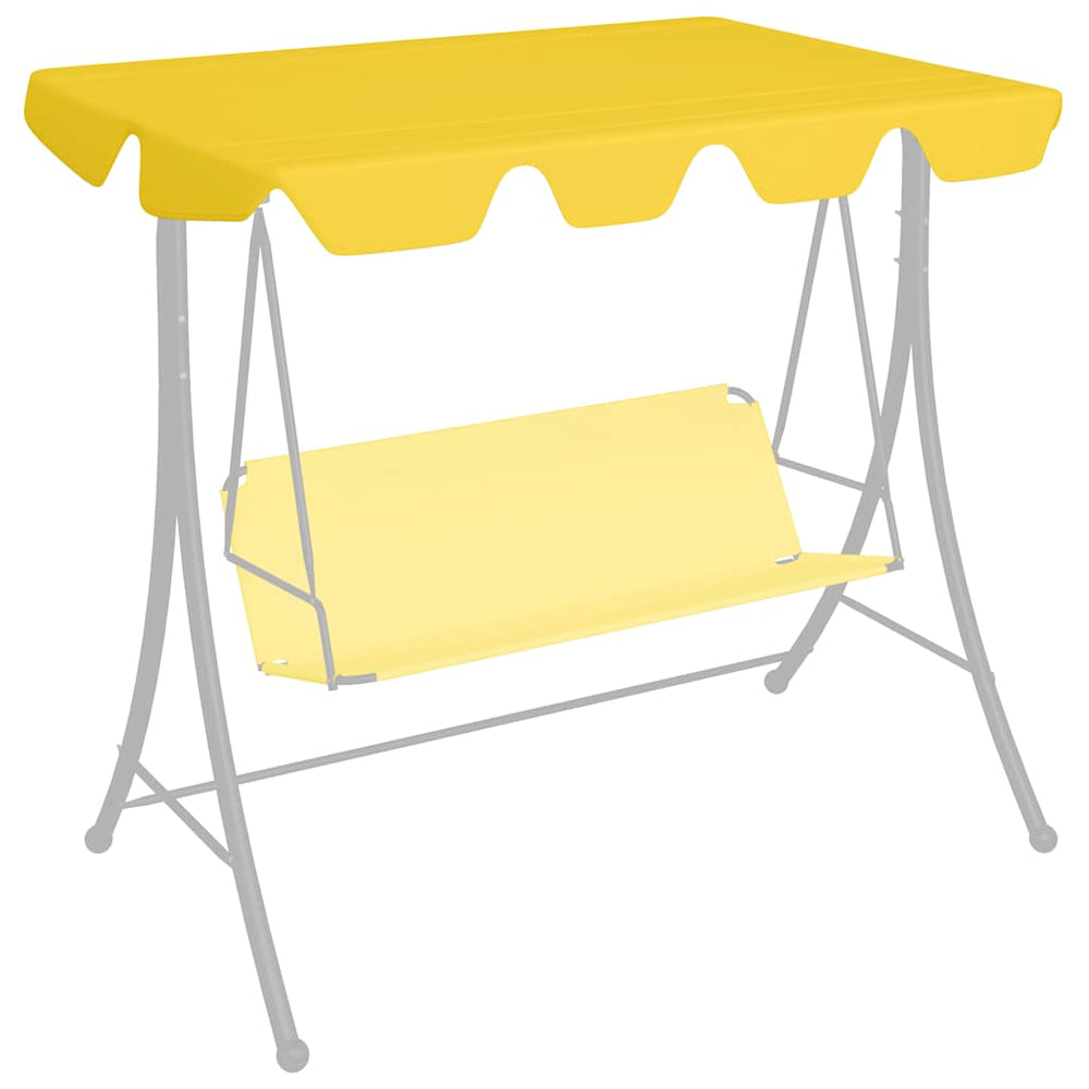 vidaXL Toit de rechange pour balancelle Jaune 188/168x145/110 cm