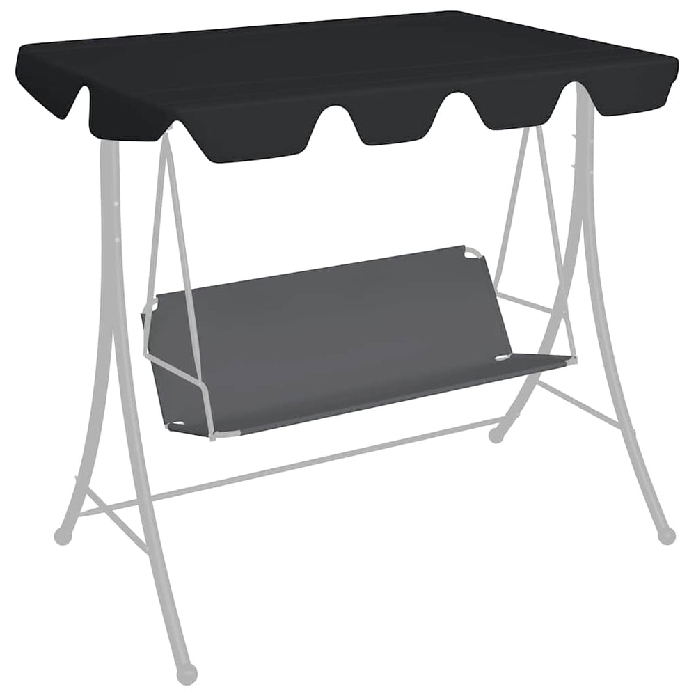 vidaXL Toit de rechange pour balancelle Noir 188/168x145/110 cm